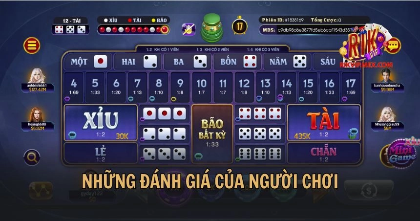 Những đánh giá của người chơi về cổng game Rikvip