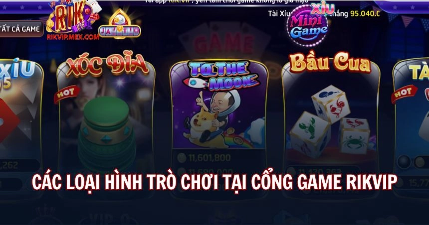 Thế giới trò chơi tại cổng game Rikvip